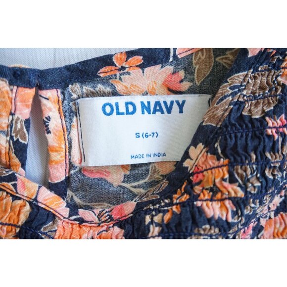 Old Navy Girl's Floral Smocked-Ruffle Long-Sleeve Top - Size S (6-7) - Picture 3 of 6